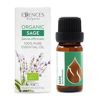Abbildung von Essences Bulgaria BIO Salbei Ätherisches Öl 10ml Salvia officinalis 100% Naturrein Unverdünnt zertifiziert Spitzenqualität aus Familienbetrieb Ohne Gentechnik Vegan