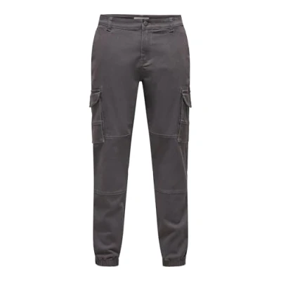 Abbildung von ONLY &amp; SONS Herren Onscarter Life Cargo Cuff 0013 Pant Noos Hose, Grey Pinstripe, 34W / 34L EU