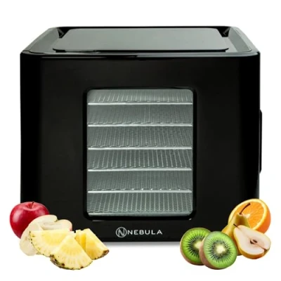 Abbildung von Nebula Essen Dörrautomat mit 6 Edelstahlschalen, LED Touch Control Design, Einstellbare Digitale Temperatur 35 70C und 48 Stunden Timer, Dörrgerät für Obst, Gemüse, Fleisch, Pilze, Kräuter, Saatgut,