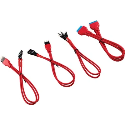 Abbildung von Corsair Premium Sleeved Front Panel Extension Kabel Verlängerungskit, Rot