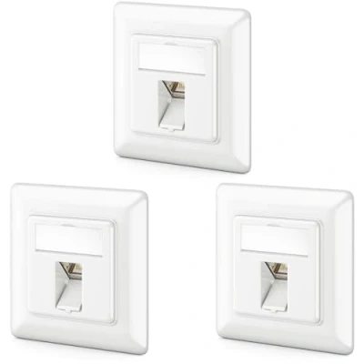 Abbildung von deleyCON 3x CAT6a Keystone Netzwerkdosen Set Unterputz Netzwerkdose Modul STP Geschirmt Metall Gehäuse RJ45 Jack Datendose Netzwerkkabel