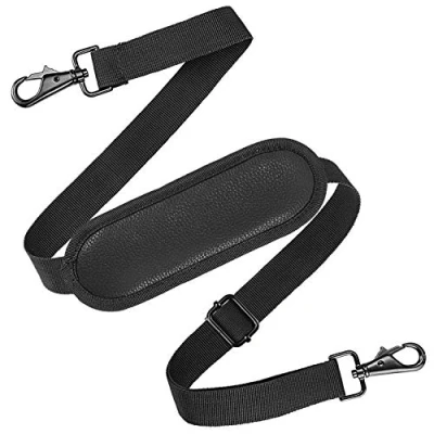 Abbildung von YOUSHARES Tragegurt Schultergurt für Taschen Ersatz Pet Carrier Strap Verstellbarer Gürtel mit Metall Karabinerhaken Gepäck Seesäcke Computertaschen Laptop Tasche, Schwarz