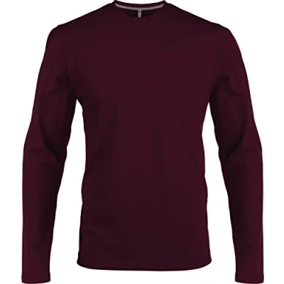 Abbildung von Herren T Shirt Langarm Rundhals Shirt, Leicht Körperbetont, in 20 Farben und Den Größen S, M, L, XL, 2XL, 3XL u. 4 XL von noTrash2003, 3XL, Wine
