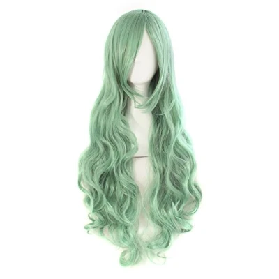 Abbildung von MapofBeauty 32&quot; Langes Haar Spirale lockige Cosplay Kostüm Perücke (Seladon grün)