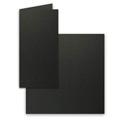 Abbildung von FarbenFroh by GUSTAV NEUSER 25x Falt Karten DIN Lang Schwarz 10,5 x 21 cm Blanko Doppelkarten Klappkarten für Einladungen und Grußkarten zu Weihnachten Geburtstag
