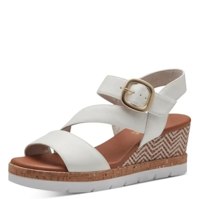 Abbildung von Jana Damen Sandalen mit Keilabsatz Sommer Vegan, Weiß (White), 38 EU