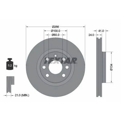 Abbildung von TEXTAR PRO+ 92253725 Bremsscheibe BMW: 5 Saloon, Touring, GT