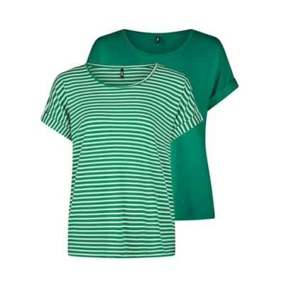 Abbildung von ONLY Moster 2 PACK Tshirt print Jolly green w cd stripes, Damen, Größe: Small, stripes