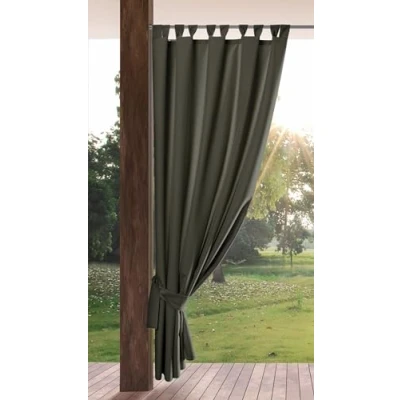 Abbildung von Eurofirany Garden Outdoorvorhäng mit Schlaufenschal 1 STK. Abnehmbaren Schlaufen, Sonnenschutz Sichtschutz Winddicht Wasserdicht Vorhäng für Pavillon Terrasse Pergola, 155x220 cm, Grafit