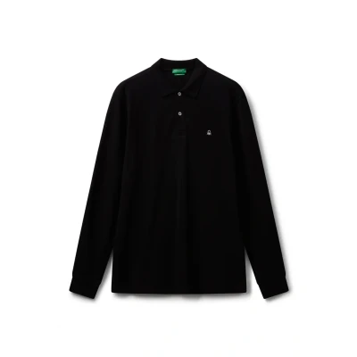 Abbildung von United Colors of Benetton LONG Sleeve Poloshirt, Herren, Größe: XS, Black
