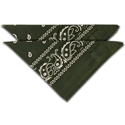 Abbildung von fashionchimp Nicki Halstuch aus 100% Baumwolle im 2er Set, Unisex Bandana, AZO Frei (Olivgrün)