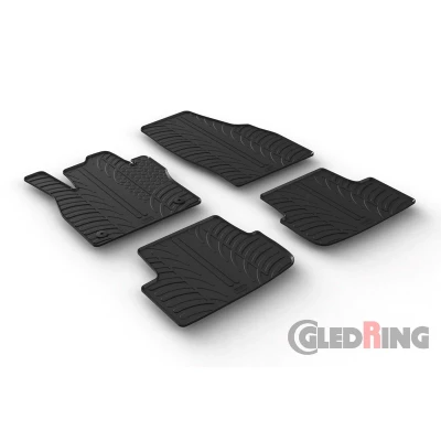 Abbildung von Gledring 0314 Fußmattensatz Gummi vorne und hinten 4 schwarz 750mm 550mm SEAT: IBIZA 5, Arona, SKODA: Fabia IV Hatchback