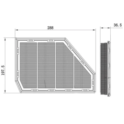 Abbildung von FEBI BILSTEIN 174685 Luftfilter 36,5 197,5 288 Filtereinsatz