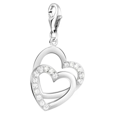 Abbildung von Nenalina Herz Karabiner Charm Anhänger für Bettelarmband aus 925 Sterling Silber 712086 019