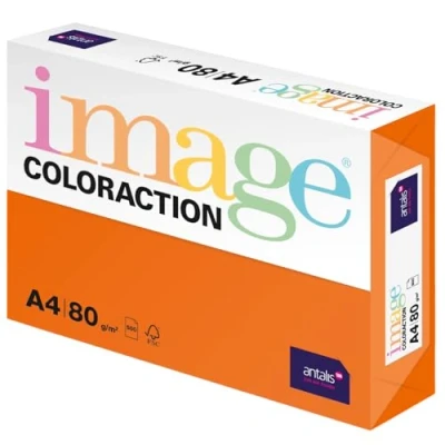 Abbildung von Image Coloraction Amsterdam farbiges Kopierpapier DIN A4, 210 x 297 mm, 80 g/m² buntes, holzfreies Druckerpapier für Kopierer 500 Blatt Orange