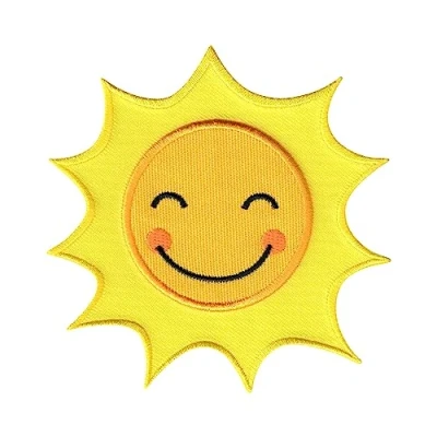 Abbildung von PatchMommy Sonne Patch Aufnäher Applikation zum Aufbügeln Bügelbild für Kleidung Jeans Jacken Kinder Baby