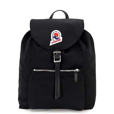 Abbildung von INVICTA ALPINO HERITAGE Rucksack, Backpack, Daypack, Tasche, Italienisches Design mit Lederdetails;Leicht und Kompakt für Reise Ausflüge, Damen, Herren &amp; Teenager, schwarz