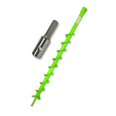 Abbildung von WERHE Profi Bohrer für Erdbohrer 60 mm Pfahlbohrer Brunnenbohrer präzise Bohrspitze Spiral eco Farbe mit Hex Adapter