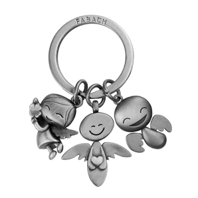 Abbildung von FABACH Schutzengel Schlüsselanhänger 3 Engel Glücksbringer Liebe Geschenk Auto aus Metall