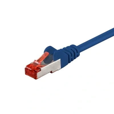 Abbildung von Goobay 92727 CAT 6a PatchKabel, EthernetKabel, doppelt geschirmt, S FTP bis 10000 Mbits, 500 Mhz, halogenfrei Kupfer Kabel, RJ 45 Stecker, vergoldete Kontakte, 10m, Blau