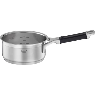 Abbildung von RÖSLE SILENCE PRO Stielkasserolle, Hochwertiger Universaltopf aus Edelstahl 18/10, 16 cm, Silikongriff, Innenskalierung, induktionsgeeignet, spülmaschinengeeignet
