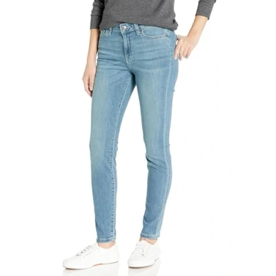 Abbildung von Amazon Essentials Damen Skinny Jeans, Halbhoch, Hellblau Gebleicht, 40 Kurz