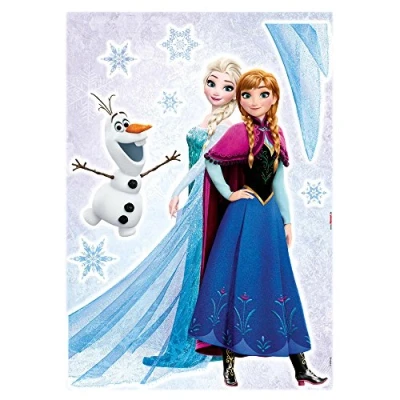 Abbildung von Komar Deco Sticker von Disney Frozen Sisters Größe: 50 x 70 cm Eiskönigin, Anna, Elsa, Mädchen, Kinderzimmer, Wandtattoo, Aufkleber 14046h