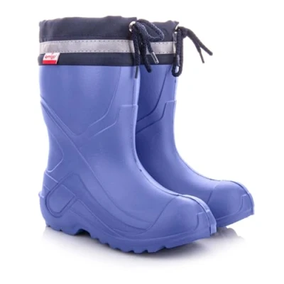 Abbildung von LEMIGO federleichte Eva Jungen Mädchen Gummistiefel mit Stulpe Camp (blau, 28/29)