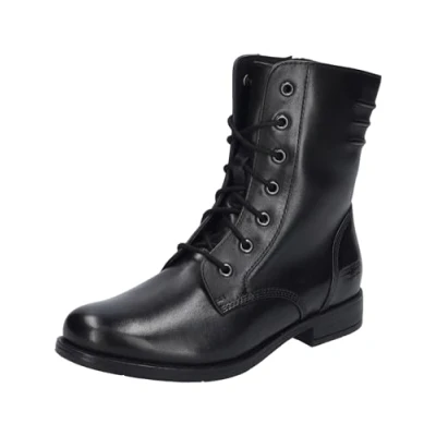 Abbildung von Josef Seibel Damen Schnürstiefeletten Simona 01,Weite G (Normal),Wechselfußbett,reißverschluss,Stiefel,Bootee,Booties,schwarz,40 EU