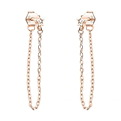 Abbildung von SOFIA MILANI Damen Ohrringe 925 Silber vergoldet/rosé golden mit Zirkonia Steinen Ketten Ohrhänger 21101