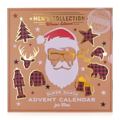 Abbildung von Accentra Herren Adventskalender Kosmetik mit 24 Pflegeprodukten Beauty für Männer Pflege Weihnachtskalender Bodylotion, After Shave, Seife, Duschgel, Bartpflege u.v.m.