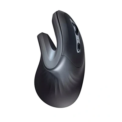 Abbildung von Trust Verro Ergonomische Funkmaus, Vertikaler Winkel von 60, Vorbeugung Gegen Mausarm/Tennisarm (RSI Syndrom), 800 1600 DPI, 6 Tasten, Kabellose Vertikale Maus für PC und Laptop Schwarz