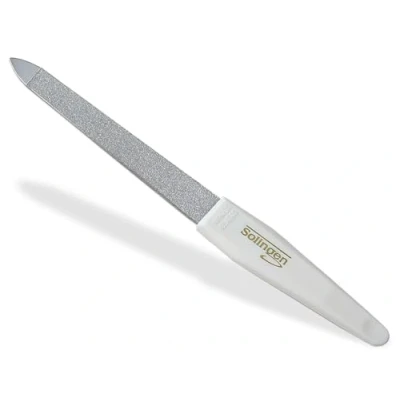 Abbildung von Nagelfeile Feile aus Solingen Maniküre Saphirnagelfeile Made in Germany Fein/Grob Pediküre verschiedenen Längen Nagelpflege für Hände und Füße (12 cm, Weiß)