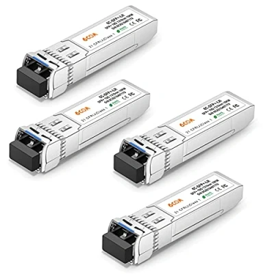 Abbildung von 6COMGIGA 10GBase LR SFP+ Transceiver, 10G LC Single Mode Modul DDM, 1310nm, 10km für Cisco SFP LR, Meraki MA 10GB Ubiquiti UF SM 10G, Mikrotik, D Link, Supermicro, Netgear [4 Pack]