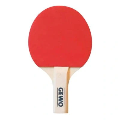 Abbildung von GEWO Mini Schläger Kleiner Fun Tischtennisschläger mit verkleinertem Griff und Schlägerblatt für Freizeitspaß Leichter Komplettschläger rot schwarzen Noppen Innen Belägen, 15,5 x 9,5cm