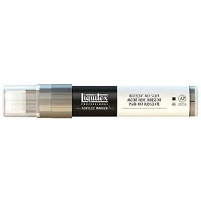 Abbildung von Liquitex 4610239 Professional Paint Marker, Acrylmarker mit hochpigmentierte Acrylfarbe auf Wasserbasis für den Innenbereich &amp; Außenbereich, breite Spitze Irisierendes Reich Silber
