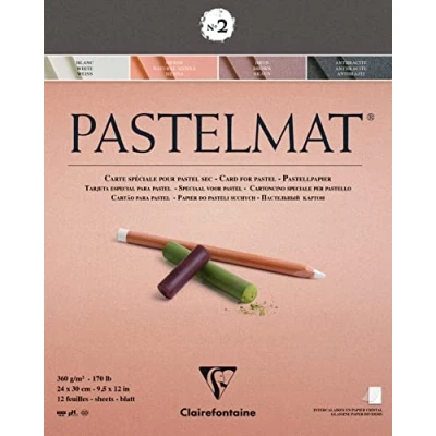 Abbildung von Clairefontaine 96007C Zeichenblock Pastelmat (12 Blatt, 24 x 30 cm, 360 g, mit 4 transparenten Trennblättern, Spezielkarton ideal fur Pastell und Kreide) braun, anthrazit, weiß hellbraun