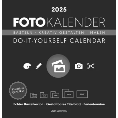 Abbildung von Foto Bastelkalender schwarz 2025 Do it yourself calendar 32x33 cm datiert Kreativkalender Kalender Alpha Edition: