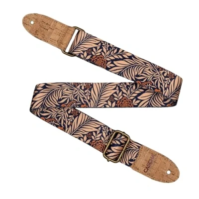 Abbildung von CASCHA Ukulele Gurt, vegan Midnight Jungle Verstellbarer und komfortabler Ukulelengurt aus umweltfreundlichen Materialien, langlebig stylisch, passt zu allen Ukulelen, ideal für alle Spieler