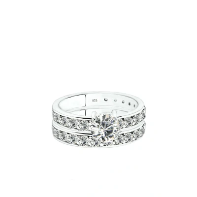 Abbildung von Elli Set Stapelring Kristalle Ring, Damen, Größe: 54, Weiß