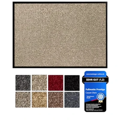 Abbildung von Carpet Diem Prestige Schmutzfangmatte 40x60 Taupe Fußmatte innen &amp; außen in Premium Qualität für bessere Saugfähigkeit, Haltbarkeit und Optik