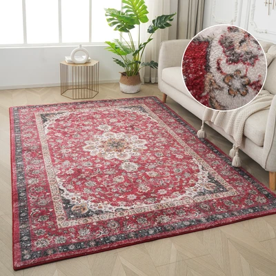 Abbildung von OTTO home Teppich "Omar, Druckteppich, orientalisches Design, mehrfarbig, bedruckt" rechteckig 13 mm Höhe Orient-Optik, Vintage weich, Wohnzimmer, Schlafzimmer