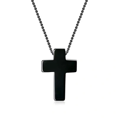 Abbildung von COAI Geschenkideen Halskette Kreuz Anhänger aus Obsidian mit Edelstahl Kette Talisman Glückskette