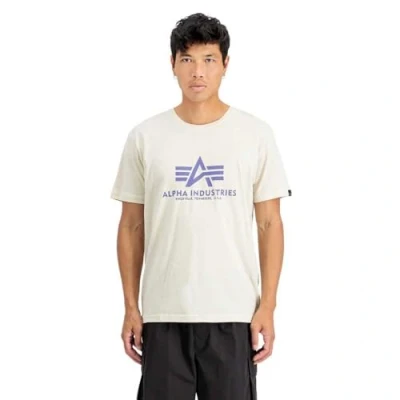 Abbildung von Alpha Industries Herren Basic T Shirt, Vint.White/Night Purple, L