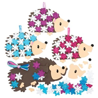 Abbildung von Baker Ross FC293 Schnee Igel Bastelset 5er Pack, Winter Dekoration Bastelsets Für Kinder, Kindergeburtstag Basteln, Tier Bastelideen