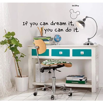 Abbildung von Komar Disney Deco Sticker YOU CAN DO IT 50 x 70 cm Wandtattoo, Wandbild, Wandsticker, Wandaufkleber, Micky Maus, Zitat, Spruch, Dream 14002h