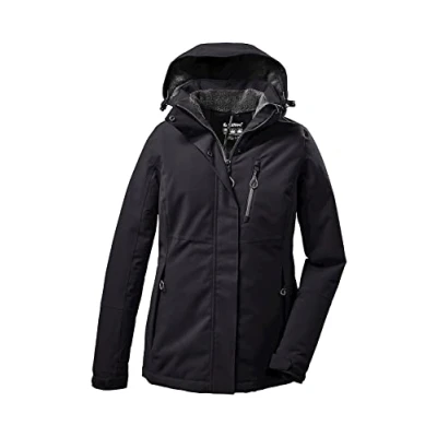 Abbildung von Killtec Damen Outdoorjacke Funktionsjacke mit abzippbarer Kapuze KOW 140 WMN Jckt wasserdicht, Winddicht, atmungsaktiv 00200 schwarz 54