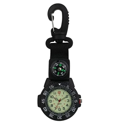 Abbildung von JewelryWe Karabineruhr 24H Analog Quarz Taschenuhr Clip on Karabiner FOB Uhr Leuchtend Zifferblatt Ansteckuhr für Ärzte Krankenschwestern Sanitäter Köche Sport Unisex