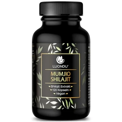 Abbildung von Luondu® Mumijo Shilajit Kapseln, hochdosiert 1000mg pro Tagesdosis, das Original aus dem schwarzes Gold Himalaya, 120 vegan &amp; laborgeprüft (120 Kapseln)