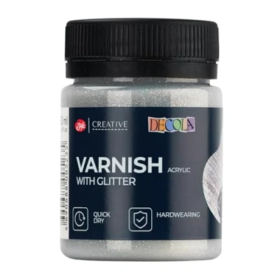 Abbildung von Decola Acryl Lack mit Glitzereffekt 50 ml Glitzer für Acrylfarben Schützt Ihre Kunstwerke vor UV Stahlung, Staub und Vergilbung Firnis von Nevskaya Palitra